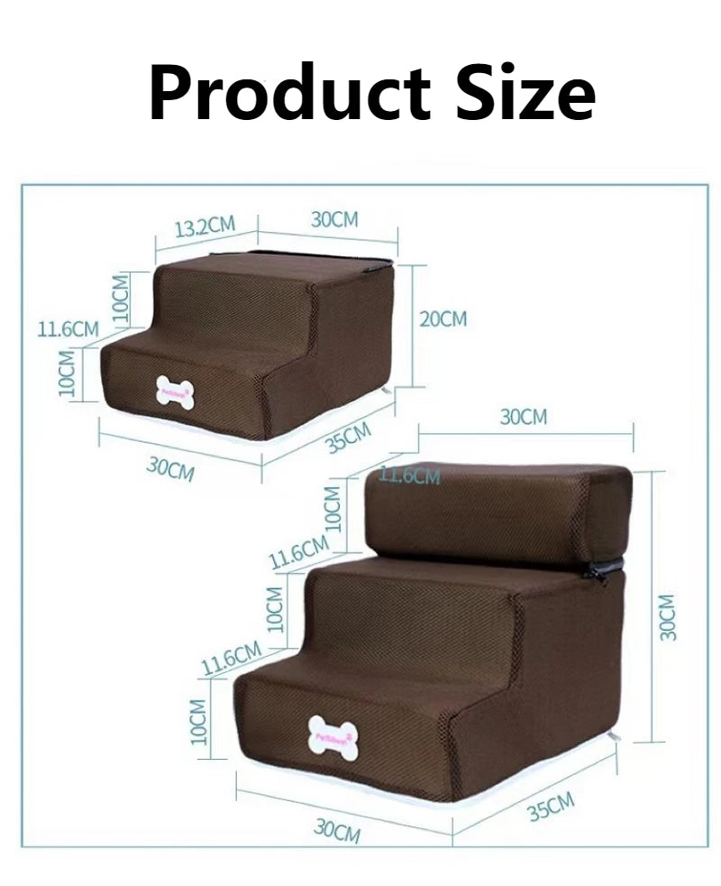 3-Step Anti-Slip Pet Stairs for Small Dogs and Cats to Bed