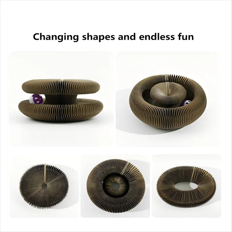 Foldable Accordion Cardboard Cat Scratching Board Lounge