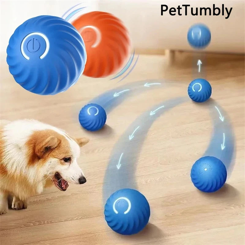 Automatic Moving Bouncing Ball Toy for Dogs, USB Rechargeable Play