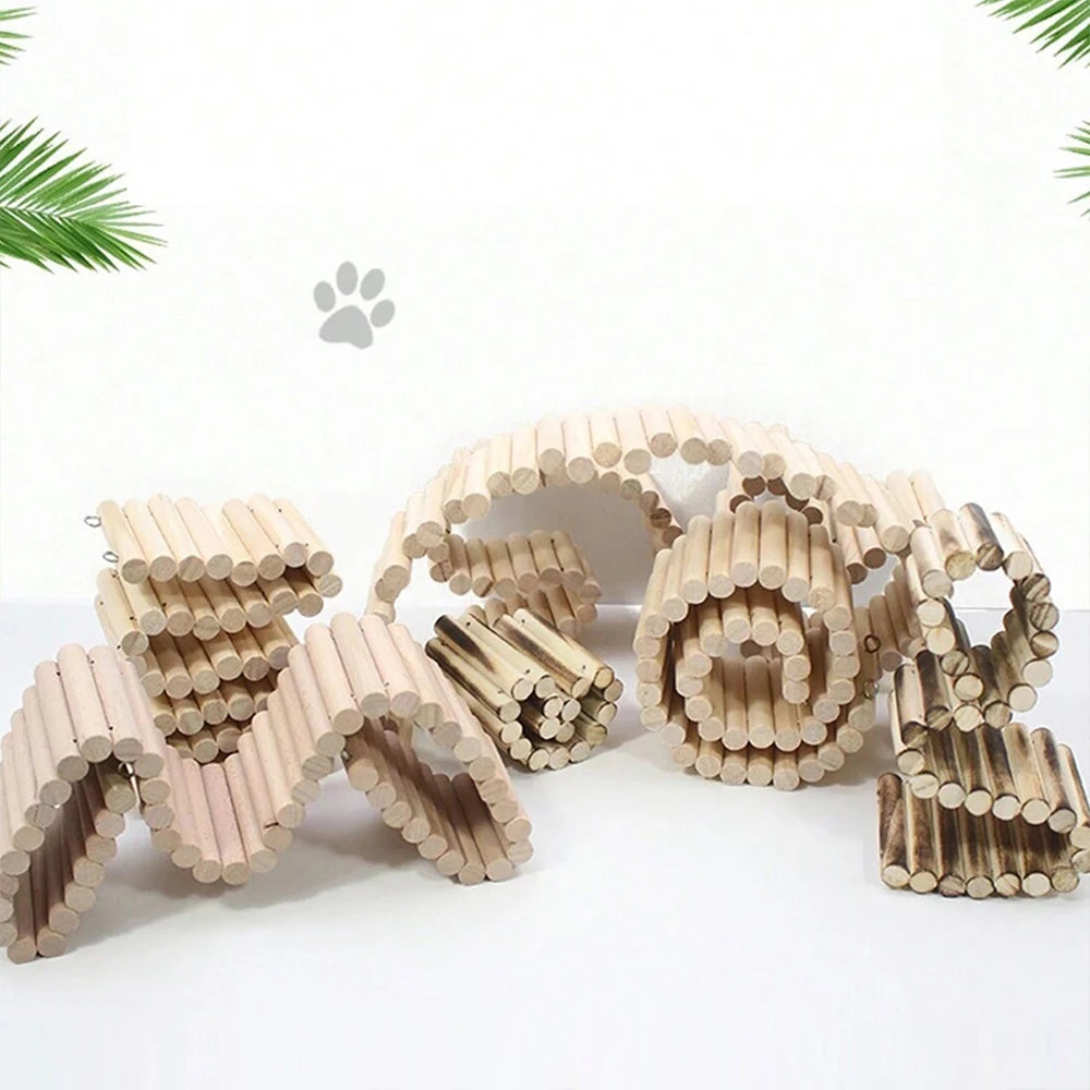 Bendable Wooden Hamster Habitat Fence & Climbing Bridge