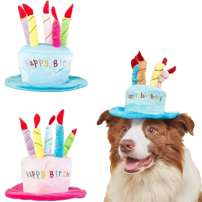 Dog Birthday Cake Hat, Cute Pet Party Headwear Cap