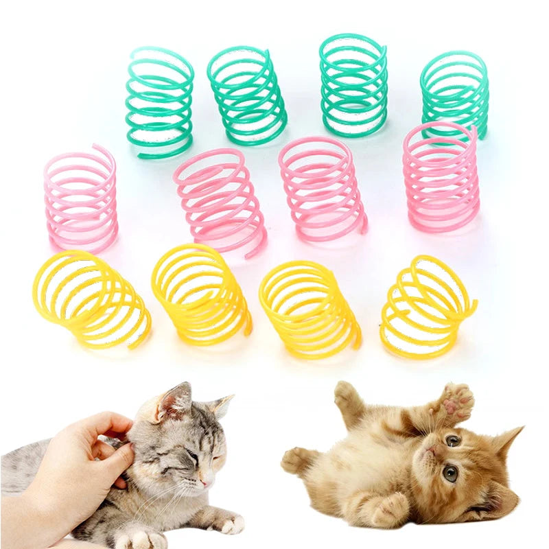 Colorful Cat Spring Coil Toys, Interactive Kitten Spiral Springs