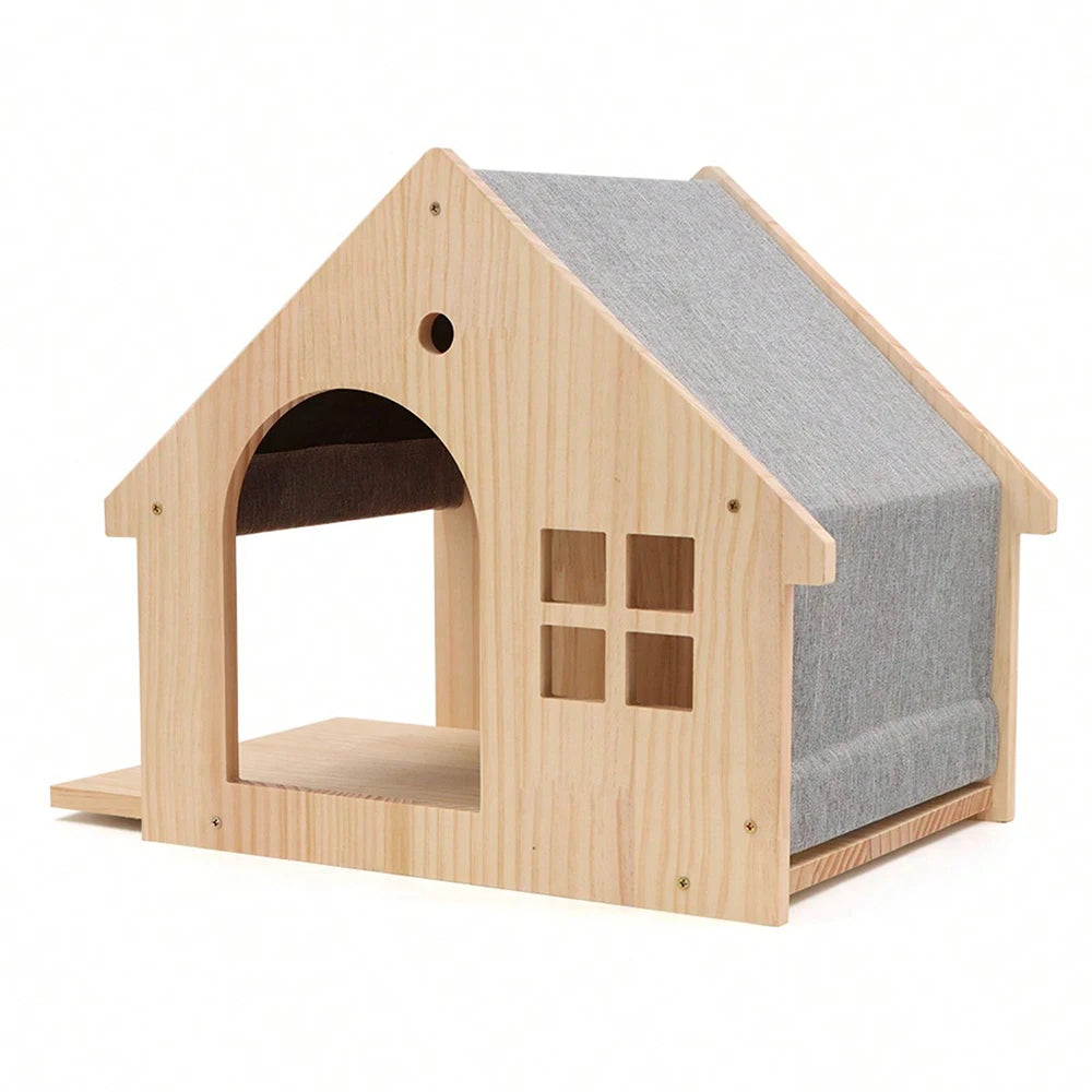 Wall-Mounted Cat Castle House Shelf, Climbing Hideaway Bed for Cats