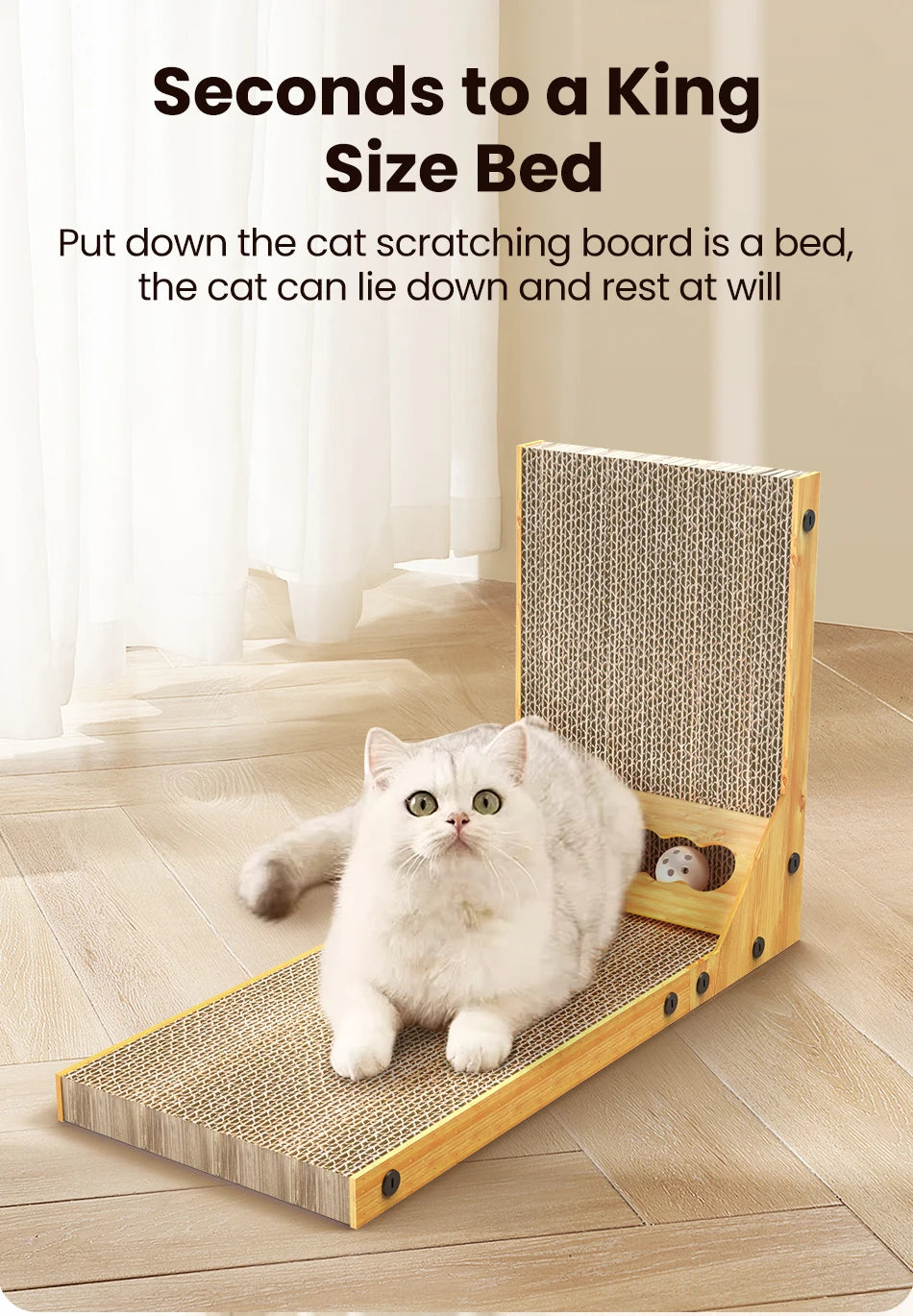 L-Shaped Cat Scratcher Board & Furniture Protector Scratch Mat