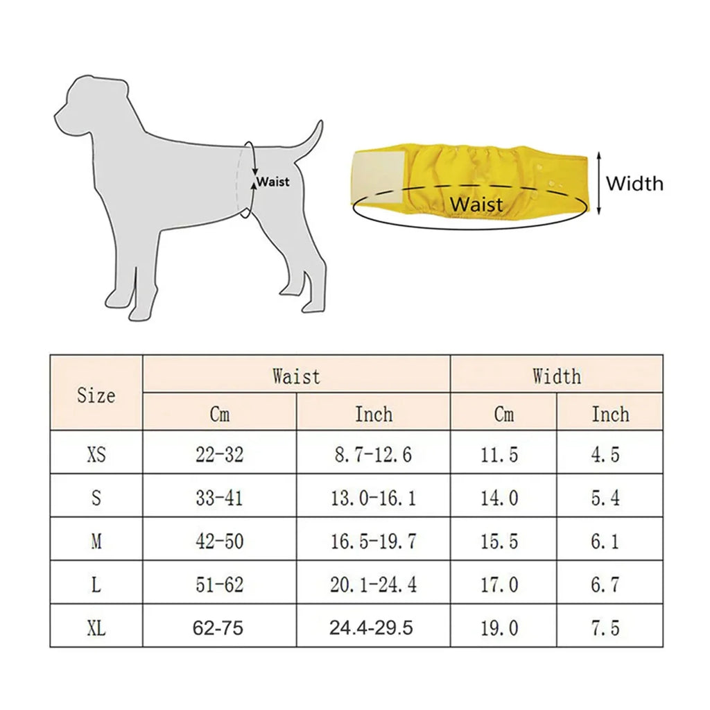 Washable Male Dog Belly Band Diapers, Reusable Wrap for Dogs