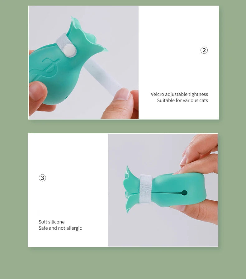 Silicone Anti-Scratch Cat Paw Covers for Bathing and Grooming