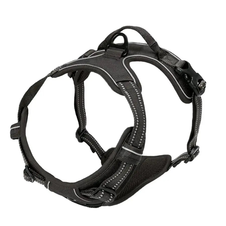 Adjustable No-Pull Dog Harness with Front Clip & Reflective Strips