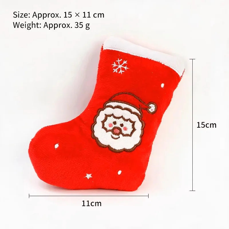 Christmas Squeaky Plush Stocking Dog Toy