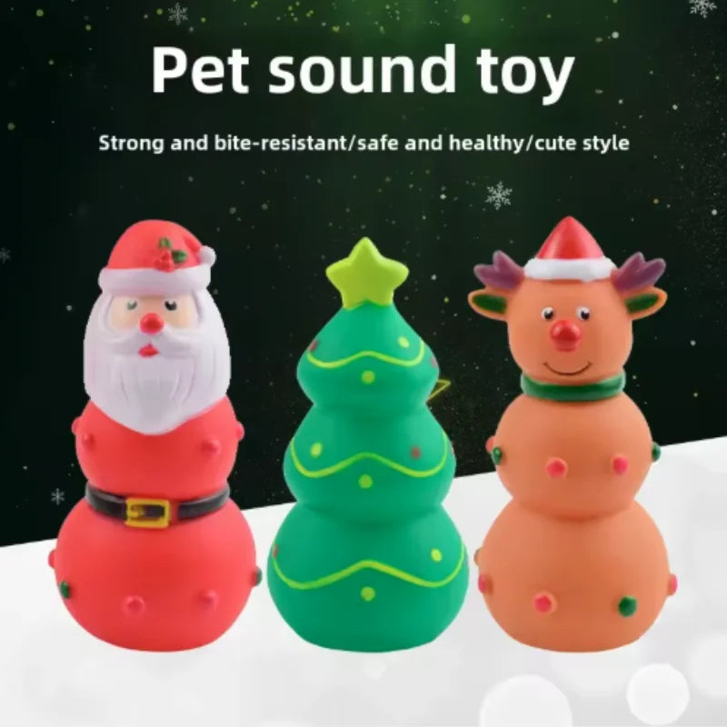 Christmas Durable Squeaky Dog Chew Toy for Teething Teeth