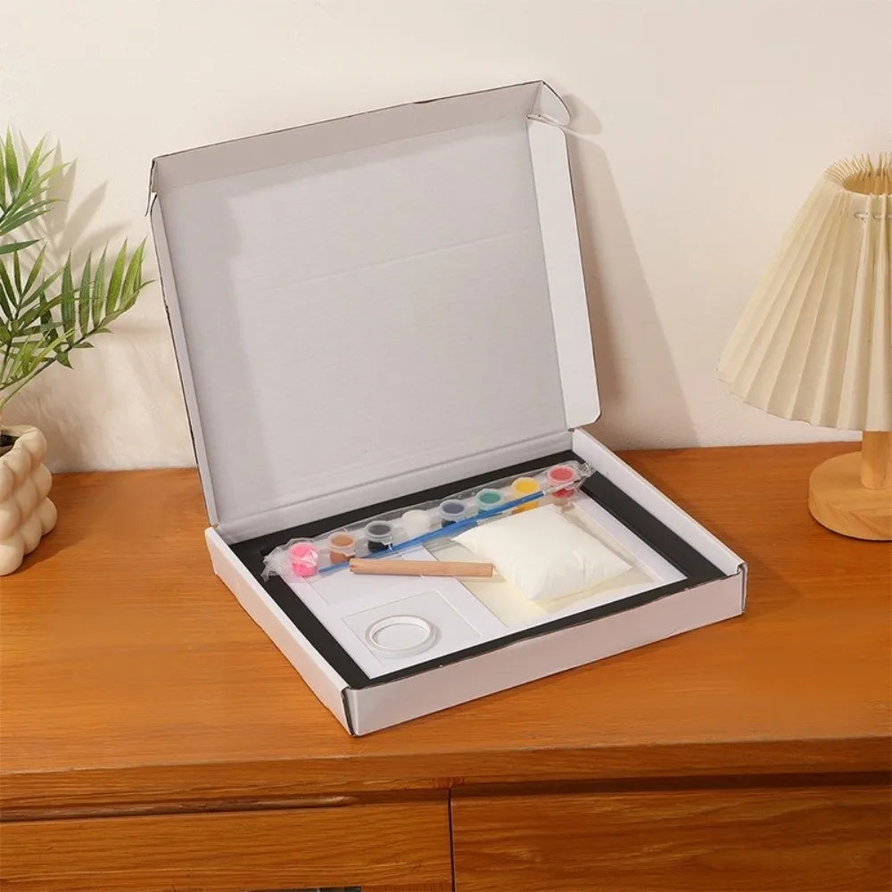 DIY Pet Paw Print Clay Keepsake Kit with Wooden Photo Frame