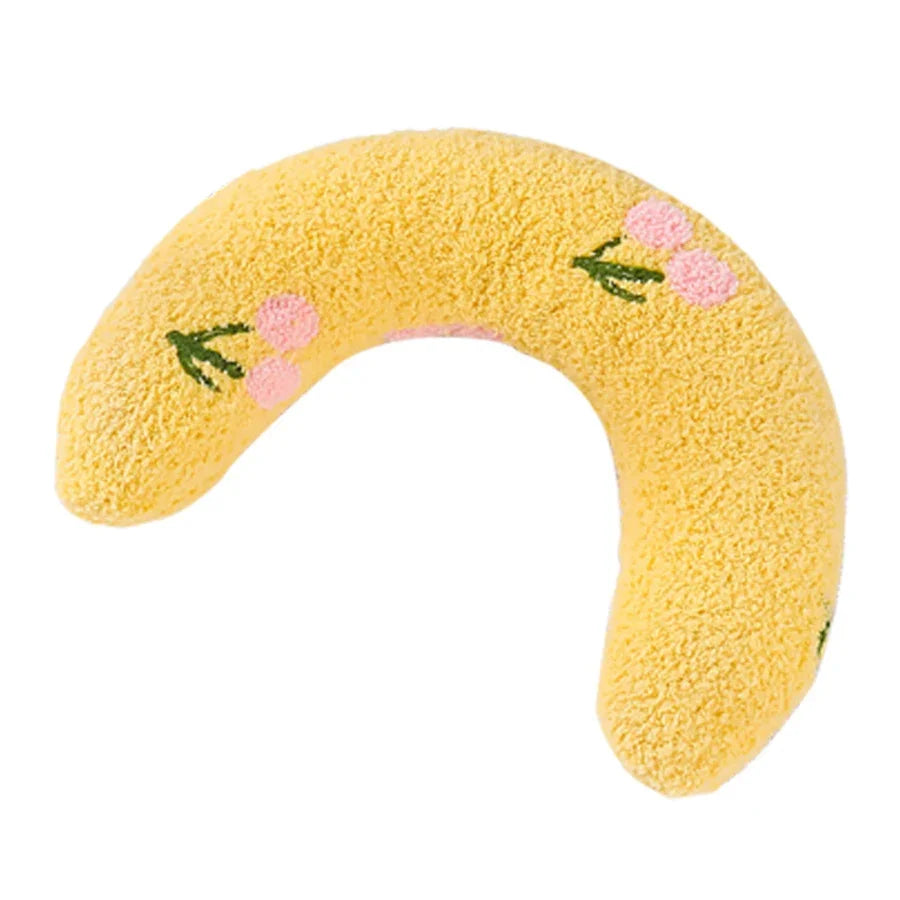 U-Shaped Plush Neck Pillow for Cats & Dogs, Washable Cover