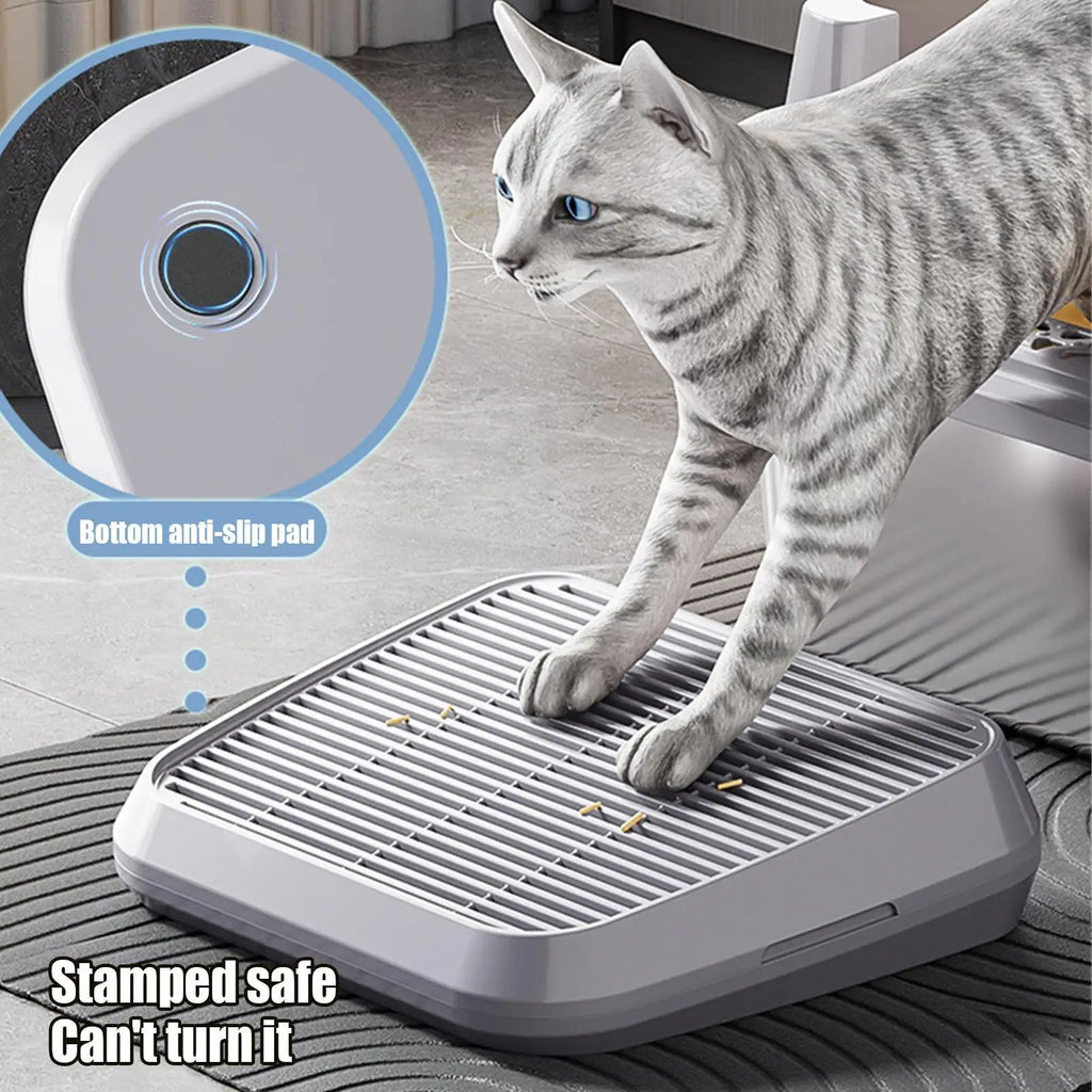Cat Litter Catcher Mat with Ramp, Double Layer Non-Slip Tray