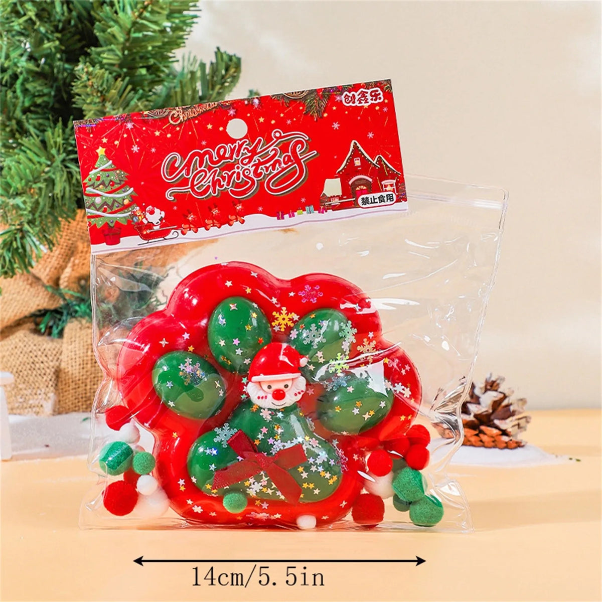 Christmas Cat Paw Squishy Toy, Stress Relief Holiday Gift