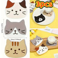 Heat-Resistant Cat Coasters Set of 3, Cute Cat Lover Home Decor