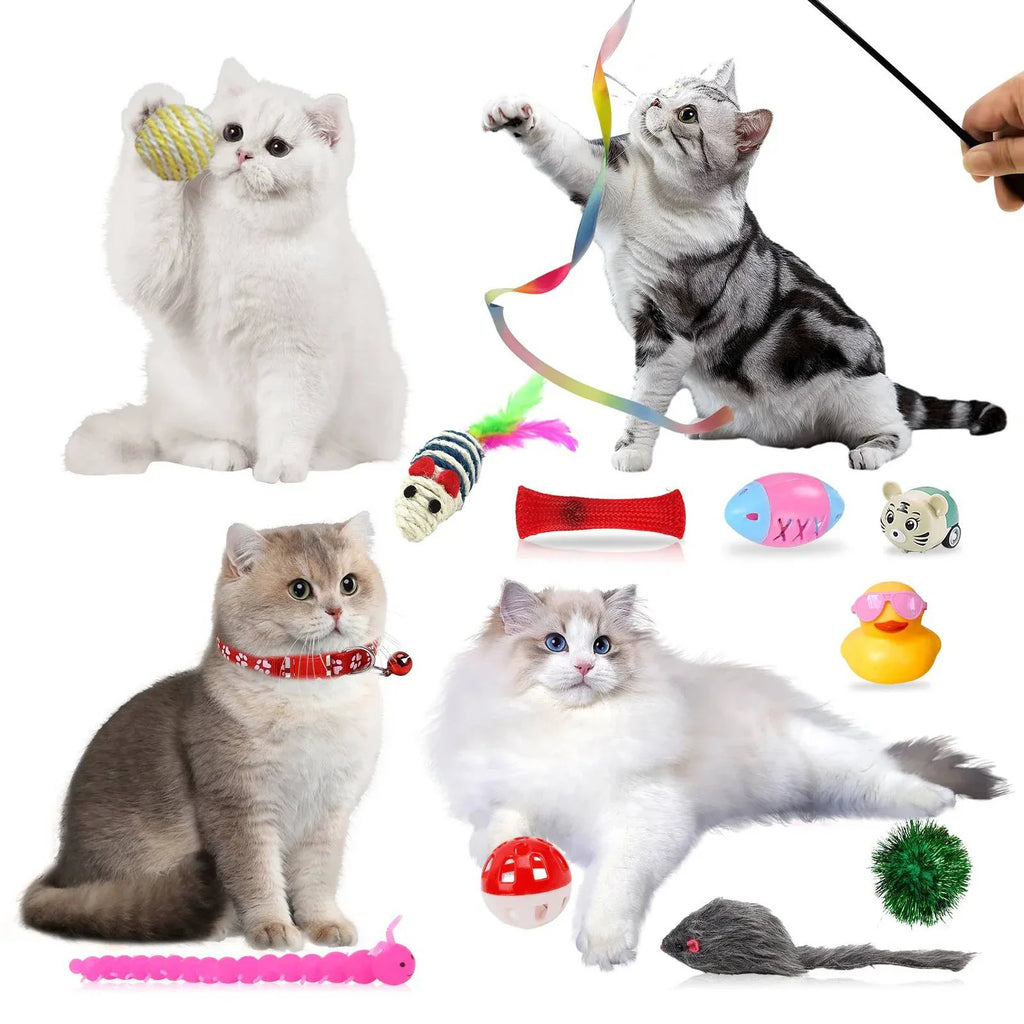 Christmas Cat Toy Blind Box Set 24 Pieces Pet Kitten Surprise