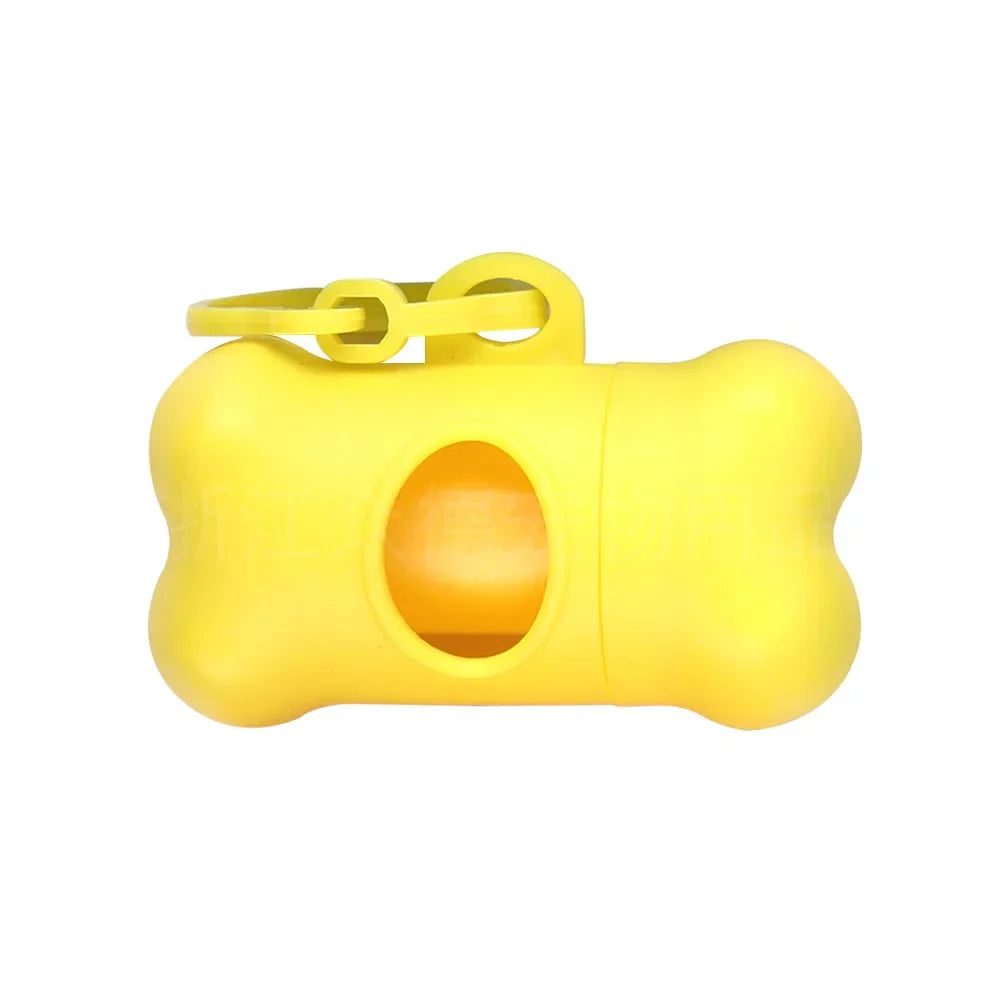 Bone Shaped Dog Poop Bag Holder Dispenser with Leash Clip