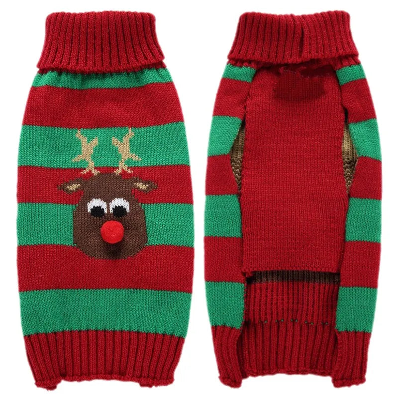 Soft Warm Christmas Turtleneck Dog Sweater for Small Dogs