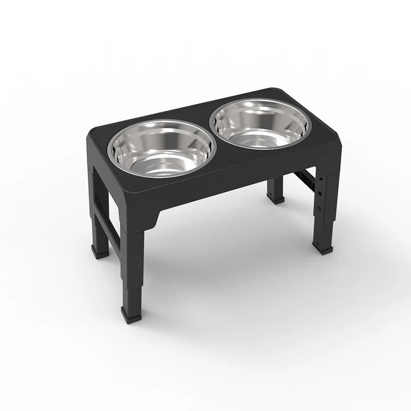 Adjustable Elevated Dog Bowl Stand with 2 Stainless Steel Bowls