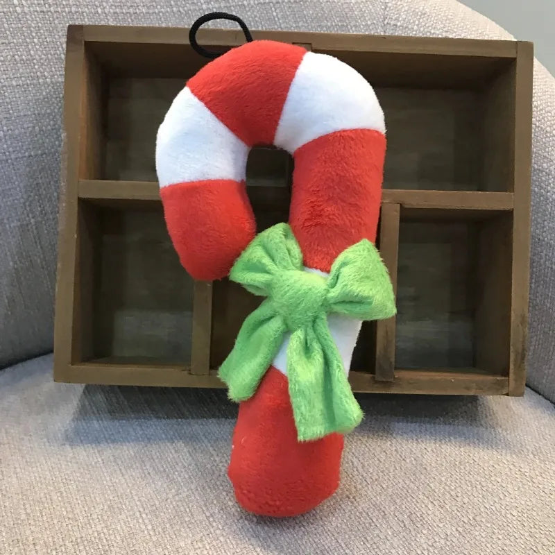 Festive Christmas Tree Plush Squeaky Chew Toy for Small Dogs