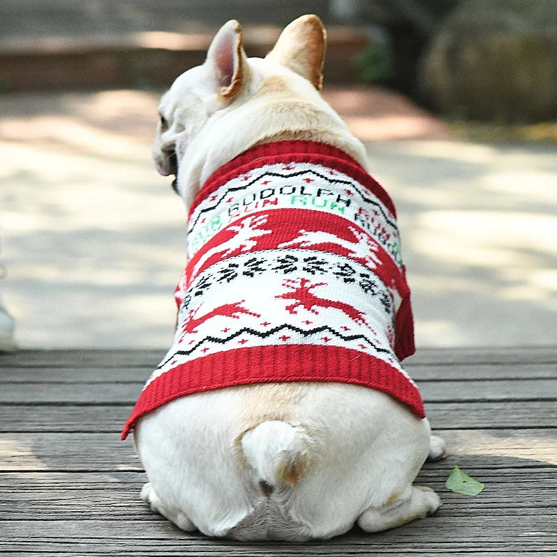 Soft Warm Christmas Turtleneck Dog Sweater for Small Dogs
