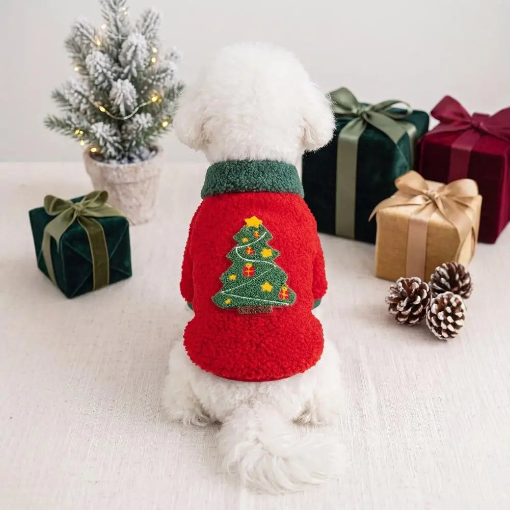 Christmas Red & Green Dog Sweater, Xmas Holiday Pet Clothes