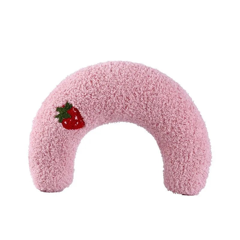 U-Shaped Plush Neck Pillow for Cats & Dogs, Washable Cover