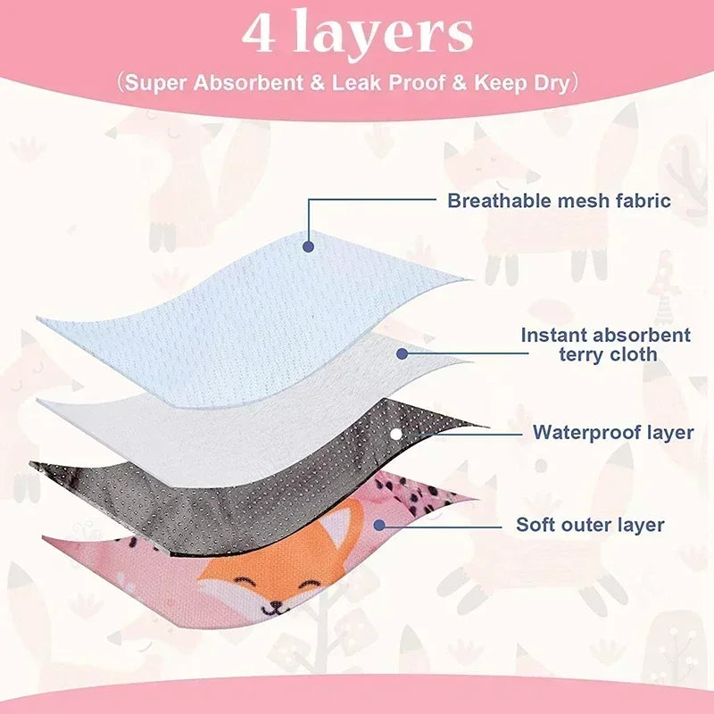 Washable Female Dog Diapers with Cute Cartoon Prints, Reusable