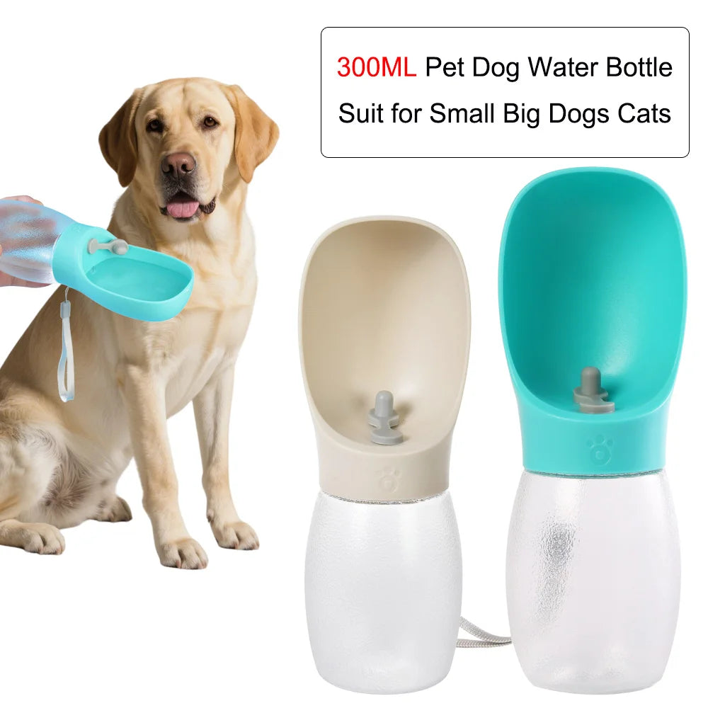 Portable Dog Water Bottle with Drinking Bowl for Walks & Hikes