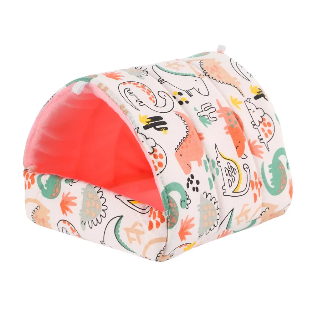 Cute Cartoon Guinea Pig Bed Nest, Warm Plush Small Animal House