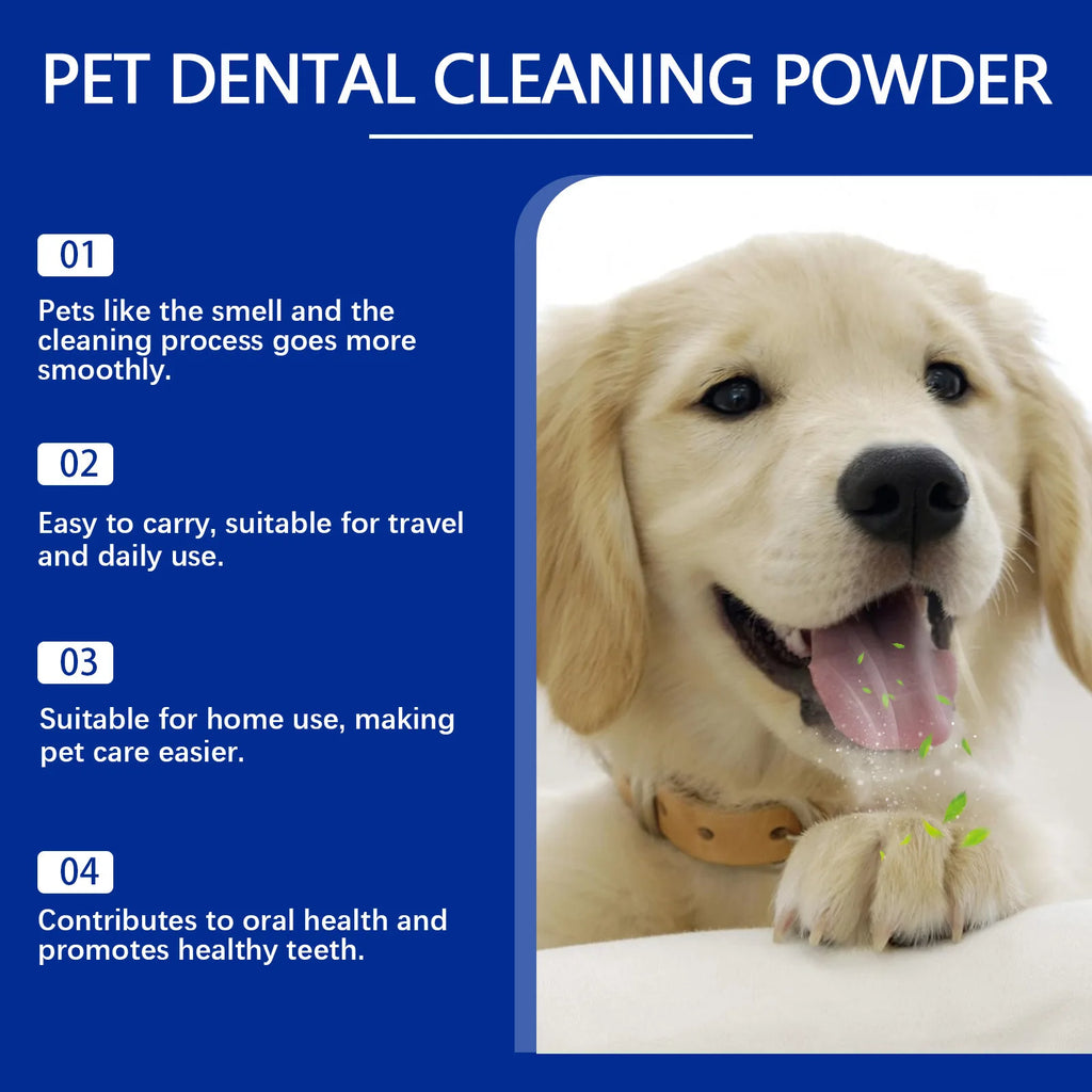 Pet Teeth Cleaning Powder for Dogs and Cats, Tartar & Bad Breath Care