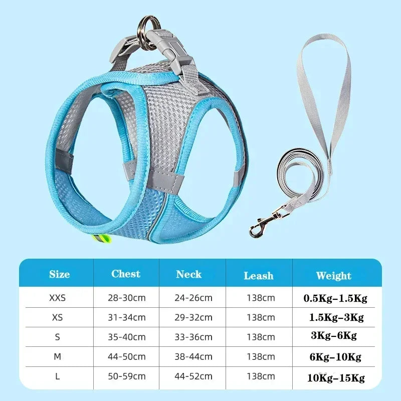 Adjustable Harness and Leash Set for Small Dogs, Puppies & Cats