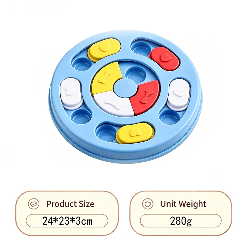 Dog Puzzle Slow Feeder Bowl – Interactive Treat Toy for Dogs & Cats