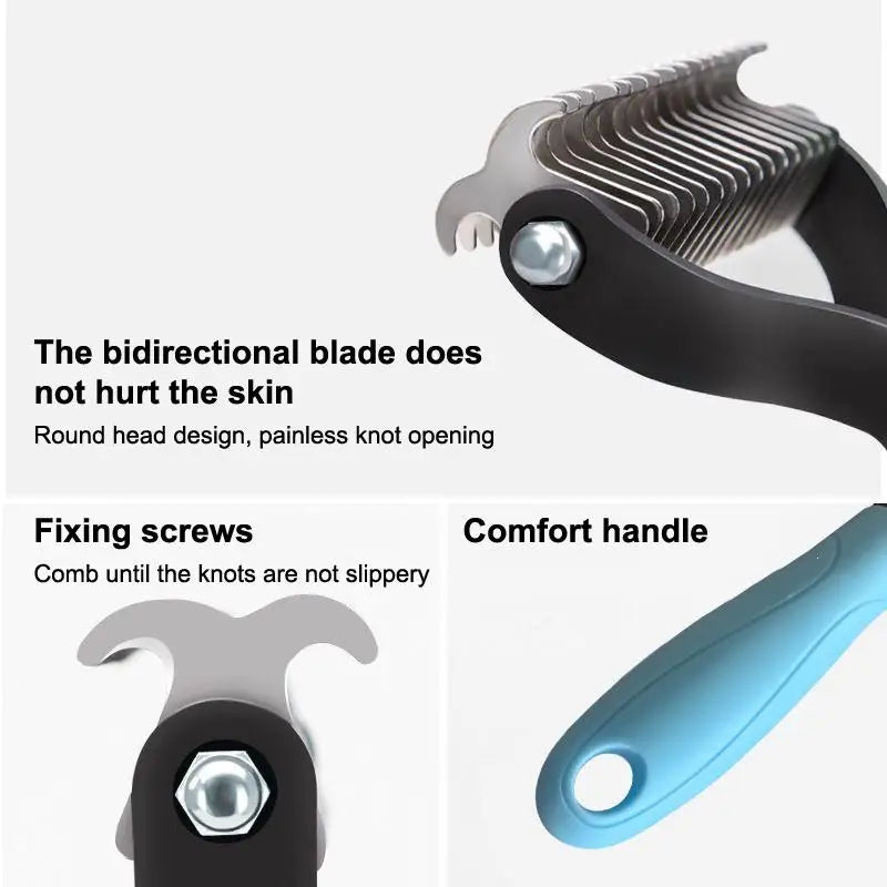 2-in-1 Pet Dematting and Deshedding Brush