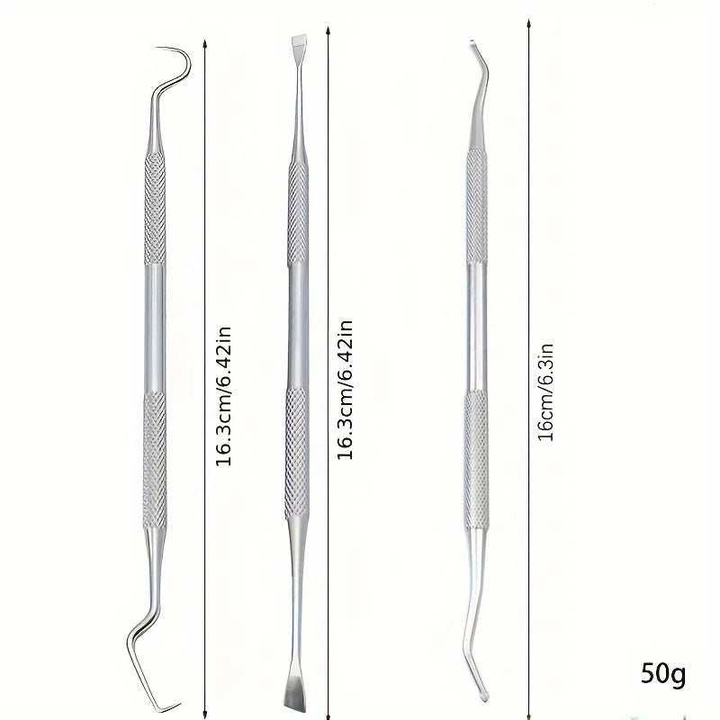 3-Piece Stainless Steel Pet Dental Scaler Kit for Tartar Removal