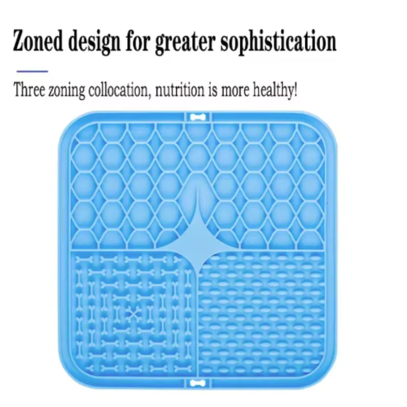 Pet Lick Mat Slow Feeding Plate with Suction, Training Aid