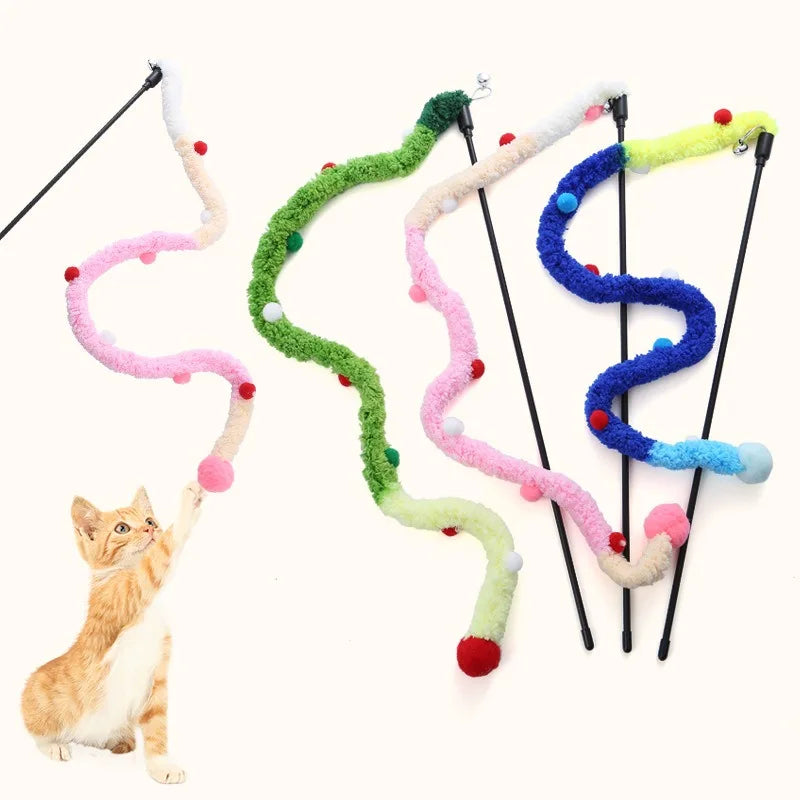 Christmas Feather Teaser Wand Toy for Cats and Kittens