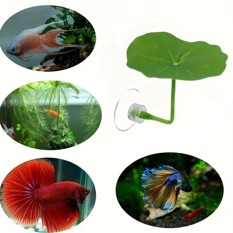 Betta Fish Leaf Hammock with Suction Cup, Resting Bed Aquarium Decor