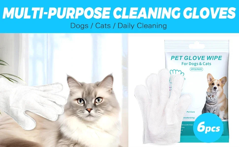 Extra-Thick Unscented Pet Cleaning Wipes for Dogs & Cats, 6 Pack