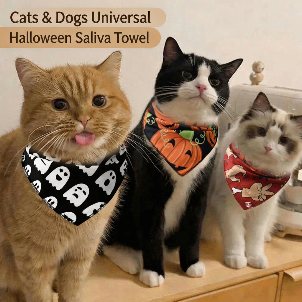 Halloween Pumpkin & Ghost Pet Bandana for Dogs and Cats