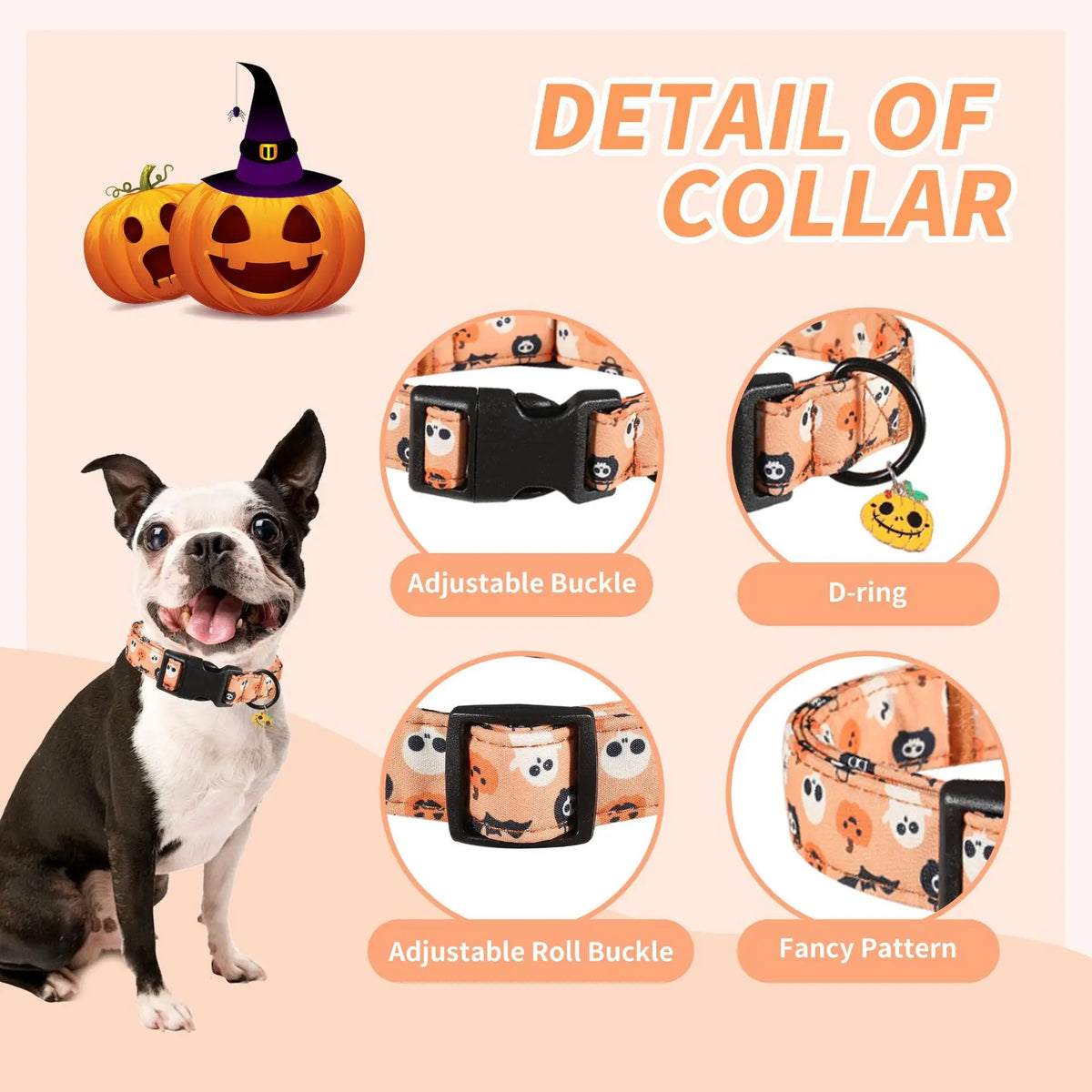 Halloween Pet Neck Ruff Collar, Costume Accessory for Dogs & Cats