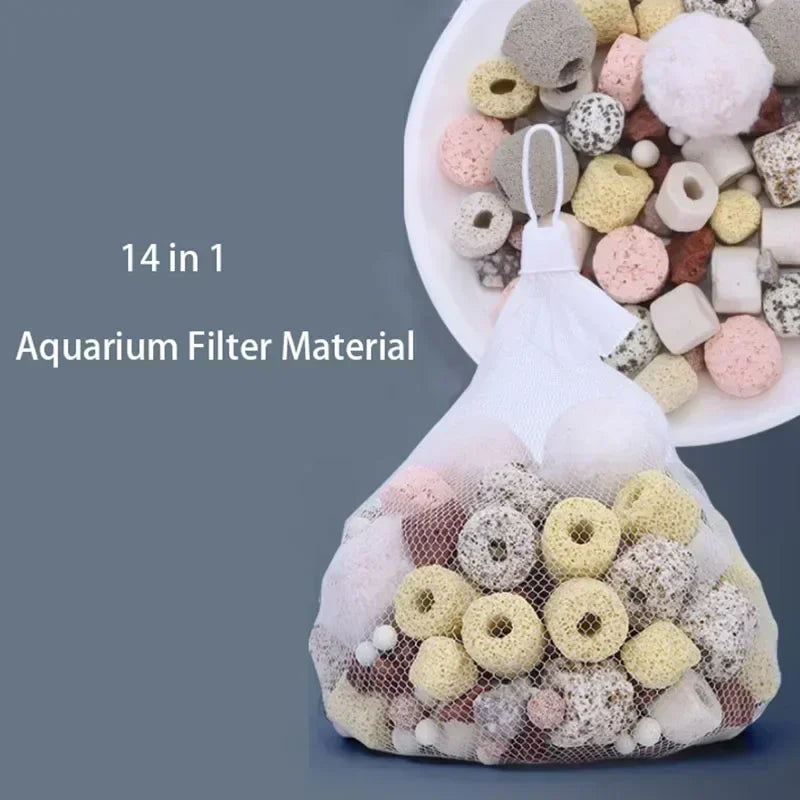 Aquarium Bio Balls & Ceramic Ring Filter Media Mix for Fish Tank Filters