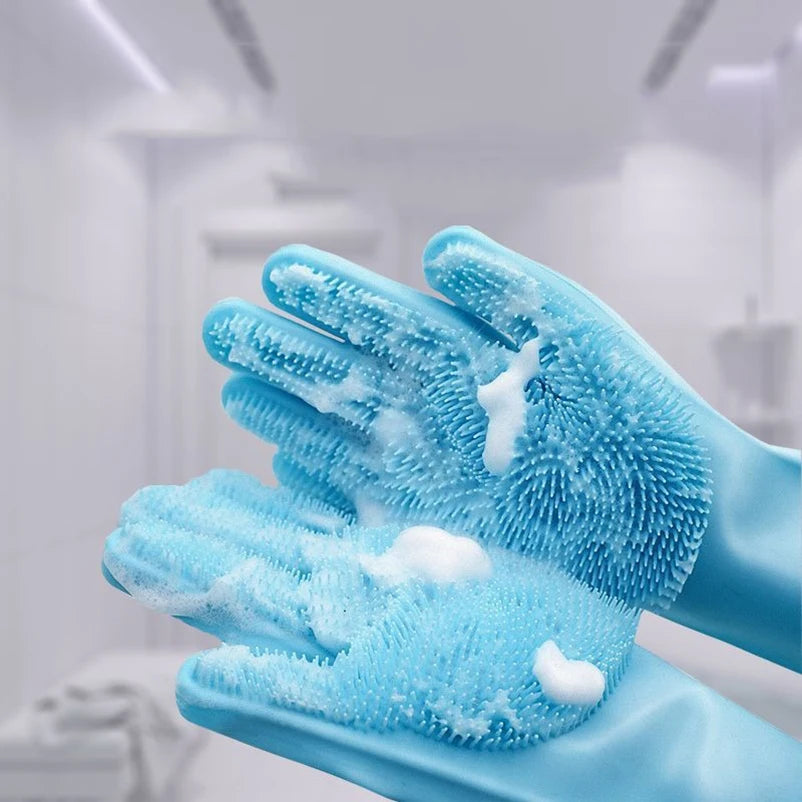 Silicone Bath Scrub Gloves for Dogs and Cats