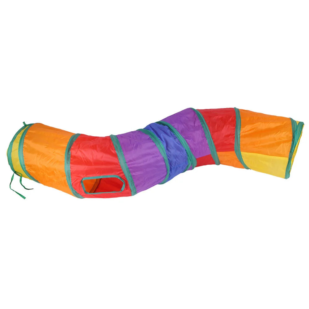 Foldable Cat Play Tunnel, Crinkle Peek-a-Boo Tube Toy