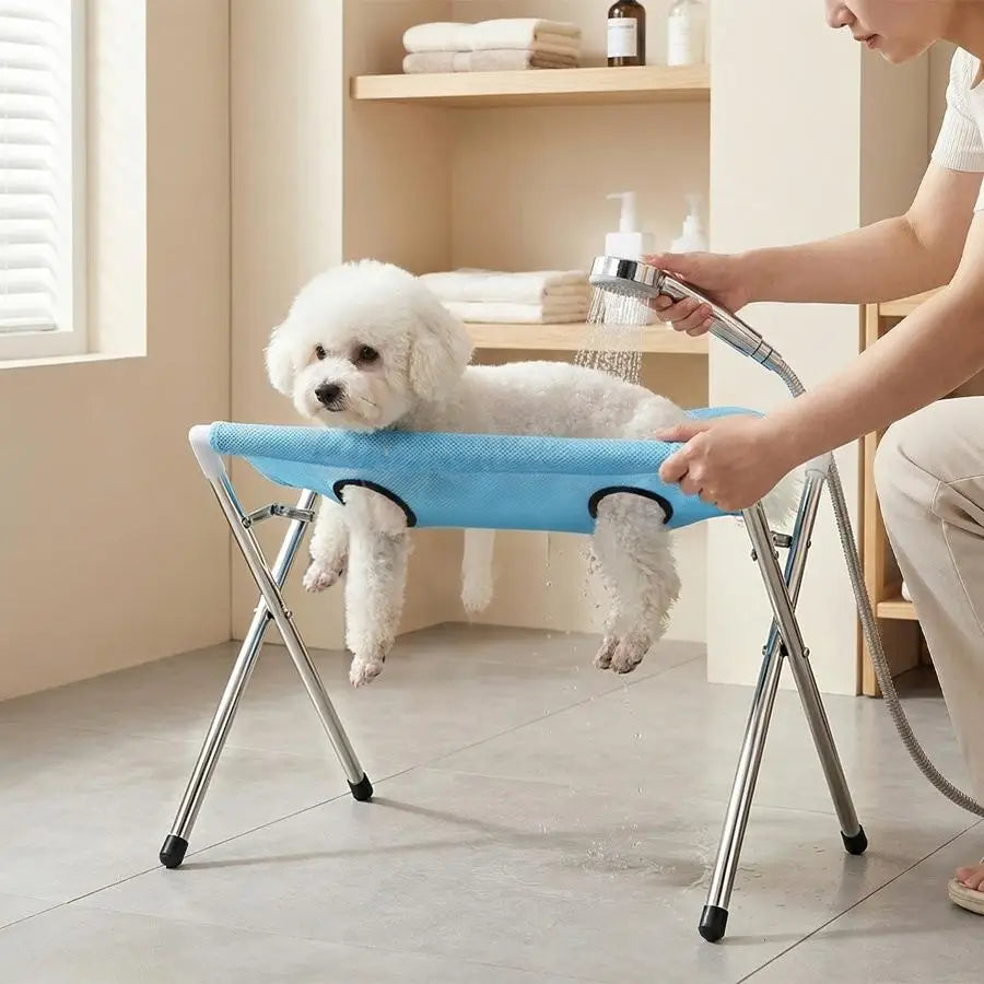 Foldable Pet Grooming Hammock Stand for Nail Trimming, Dogs & Cats