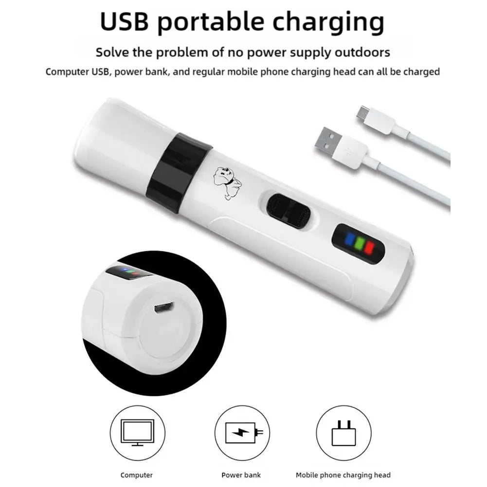 Painless Electric Dog Nail Grinder, USB Rechargeable Trimmer