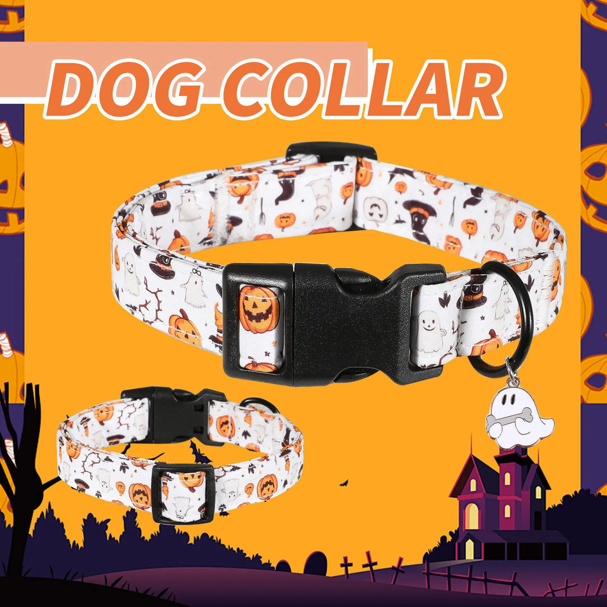 Halloween Pet Neck Ruff Collar, Costume Accessory for Dogs & Cats