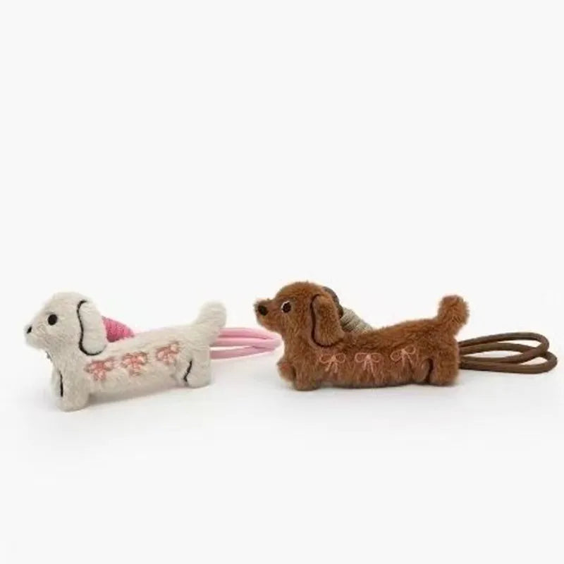 Plush Dachshund Dog Keychain, Cute Bag Charm Gift for Dog Lovers