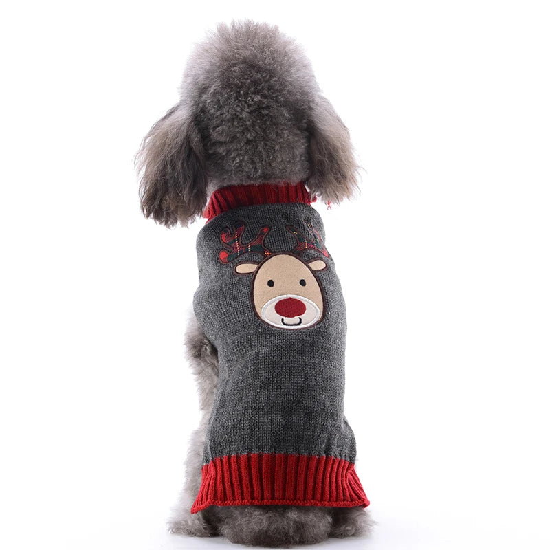 Soft Warm Christmas Turtleneck Dog Sweater for Small Dogs