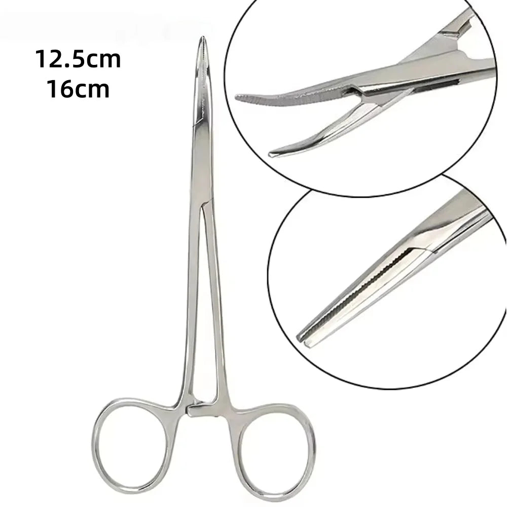 Curved Stainless Steel Pet Hemostat for Ear Hair Removal & Grooming