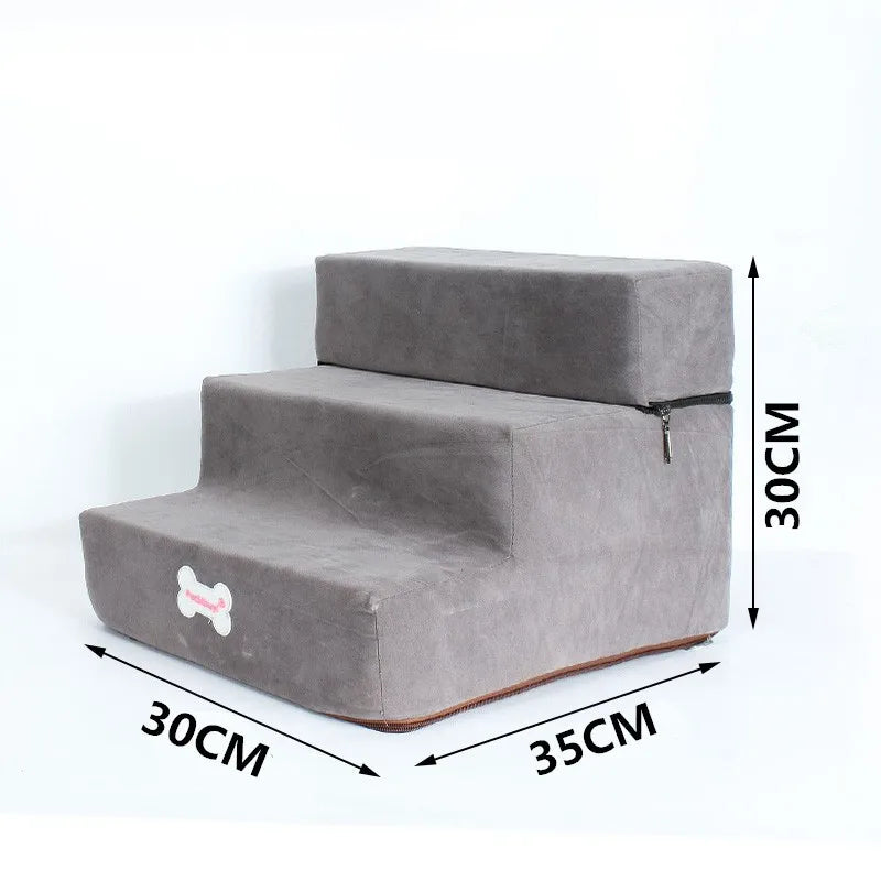 3-Step Anti-Slip Pet Stairs for Small Dogs and Cats to Bed
